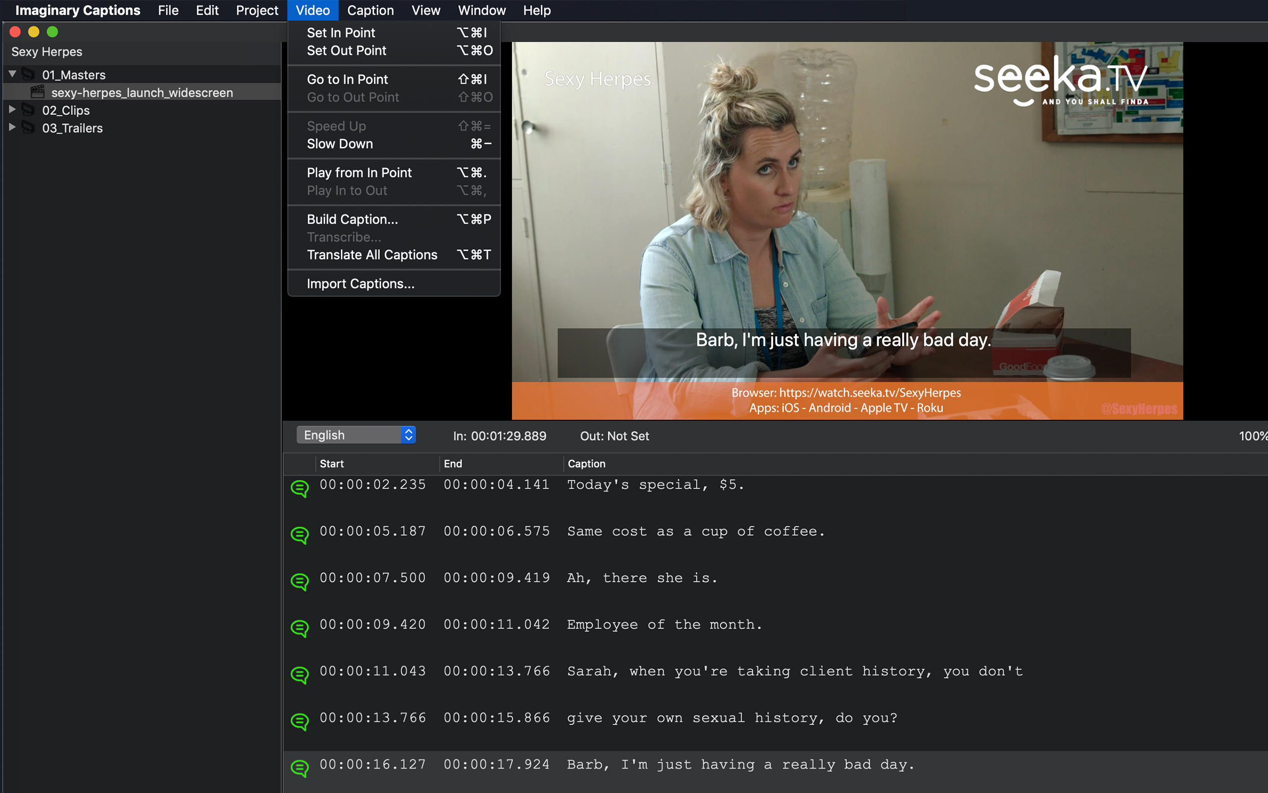 Screenshot of Imaginary Captions